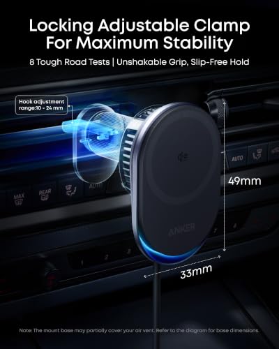 25W Qi2 Wireless Car Charger Mount