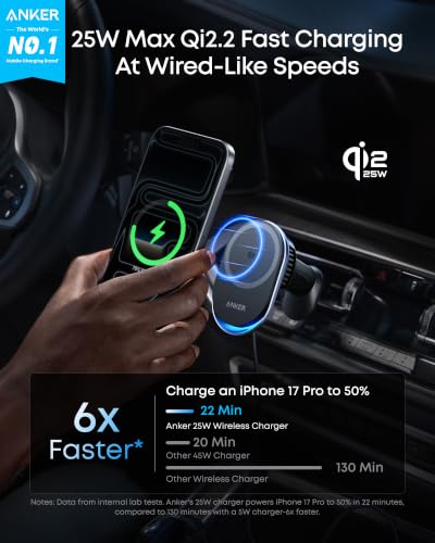 25W Qi2 Wireless Car Charger Mount