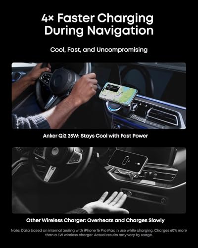25W Qi2 Wireless Car Charger Mount