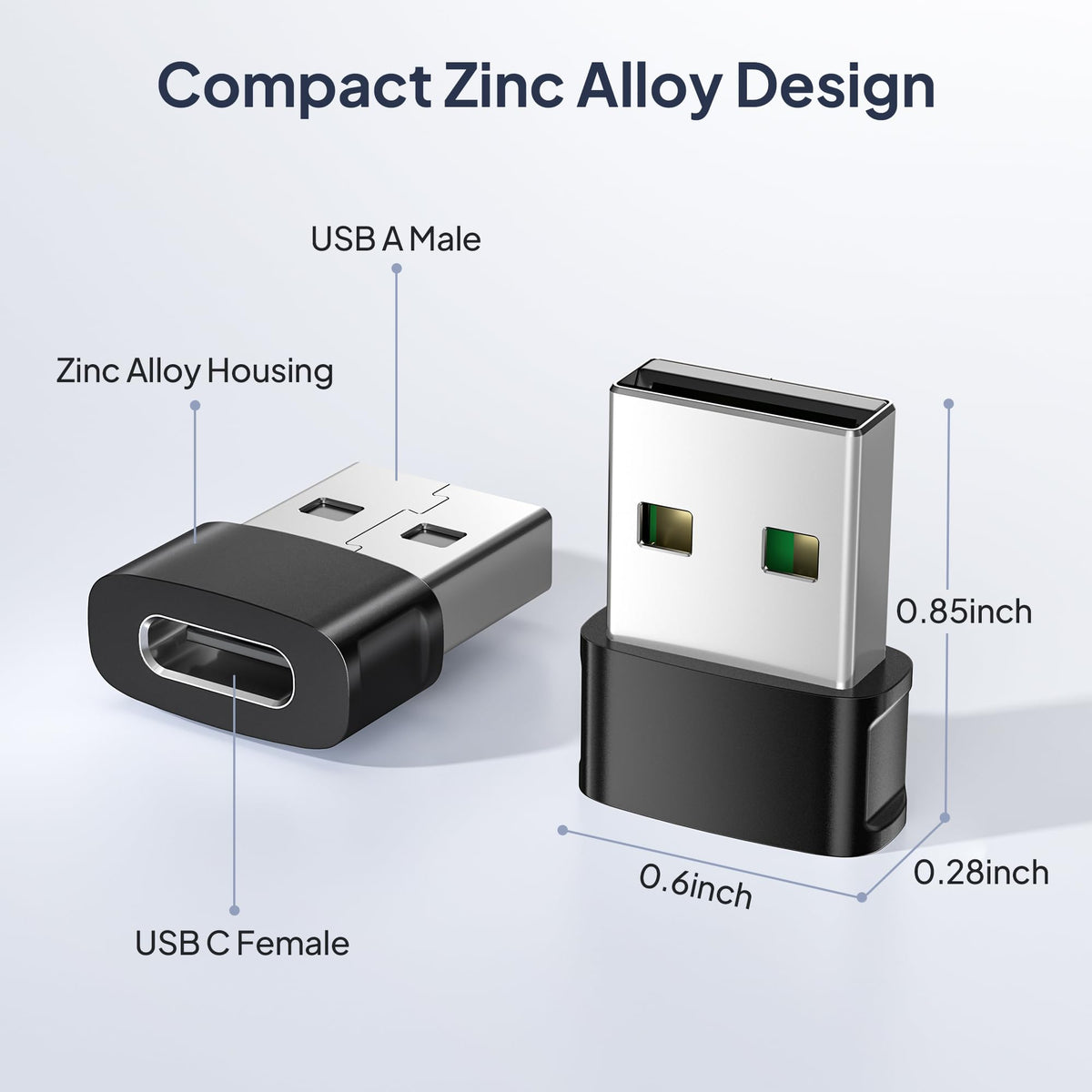 USB-A to USB-C Adapter 3-Pack