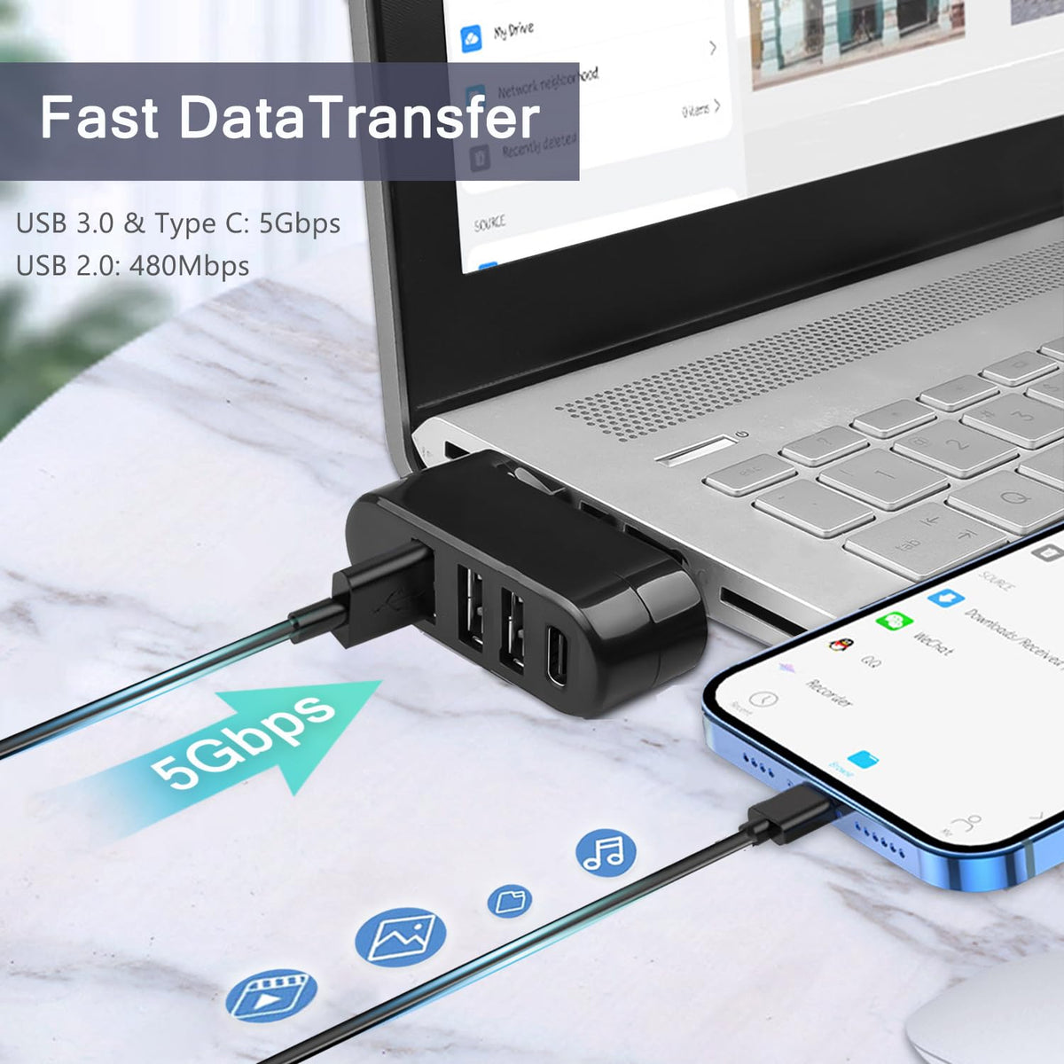 4-Port USB Hub