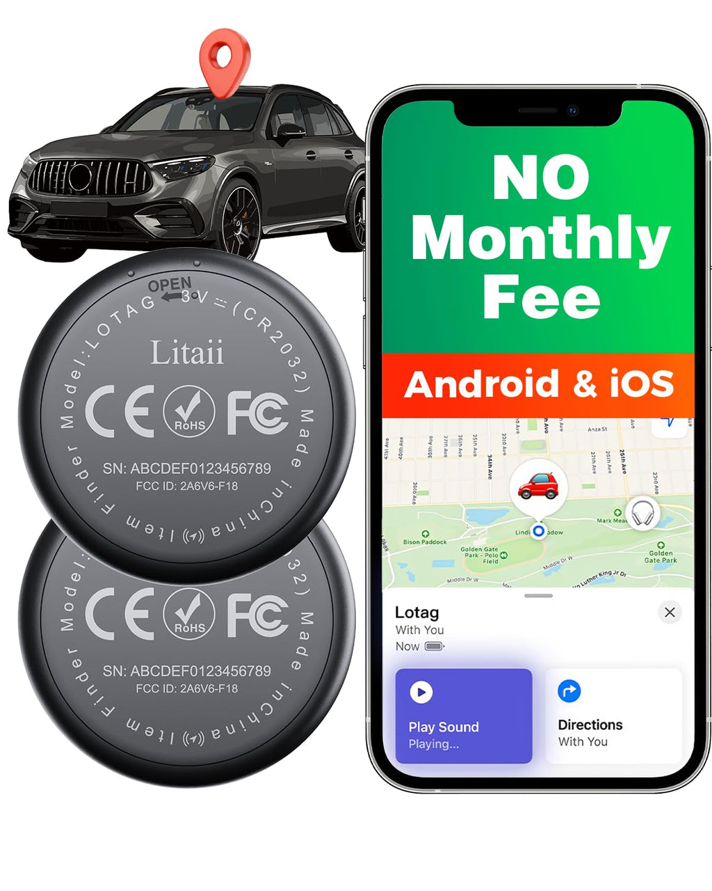 Two-Pack Magnetic Vehicle Trackers
