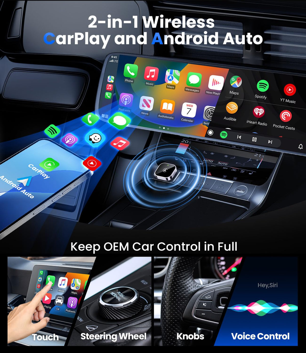 Wireless CarPlay & Android Auto Dongle