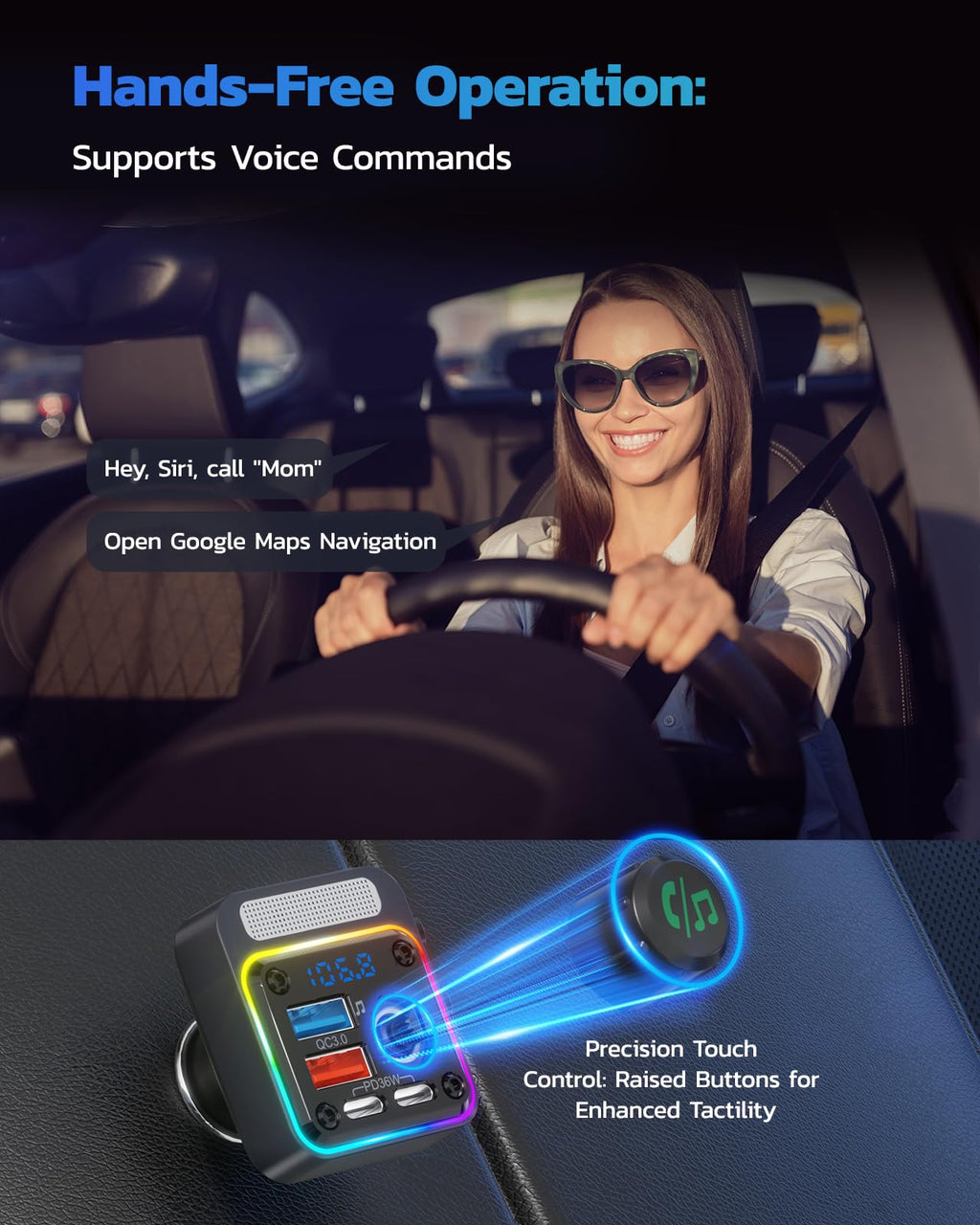 54W Bluetooth FM Car Charger
