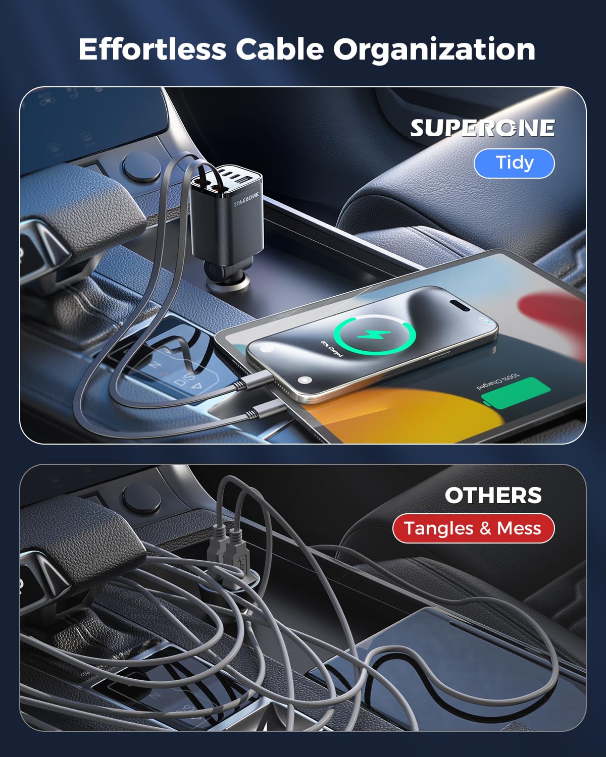 69W Retractable Car Charger