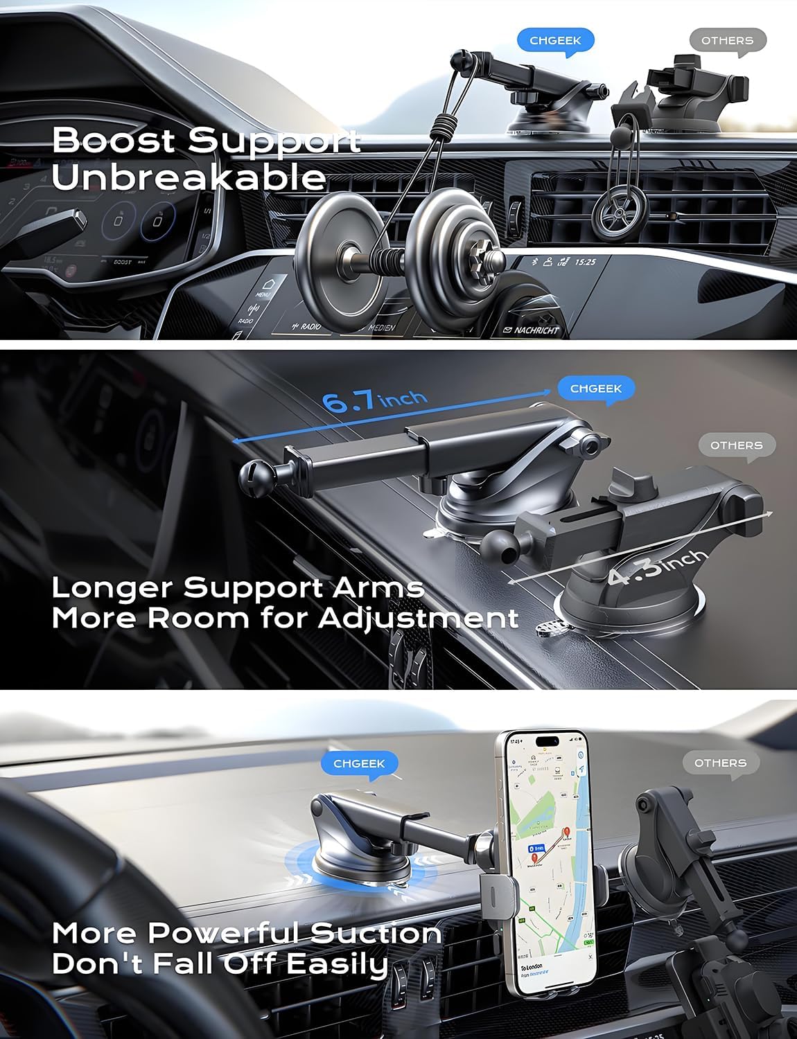 15W Wireless Car Charger Mount
