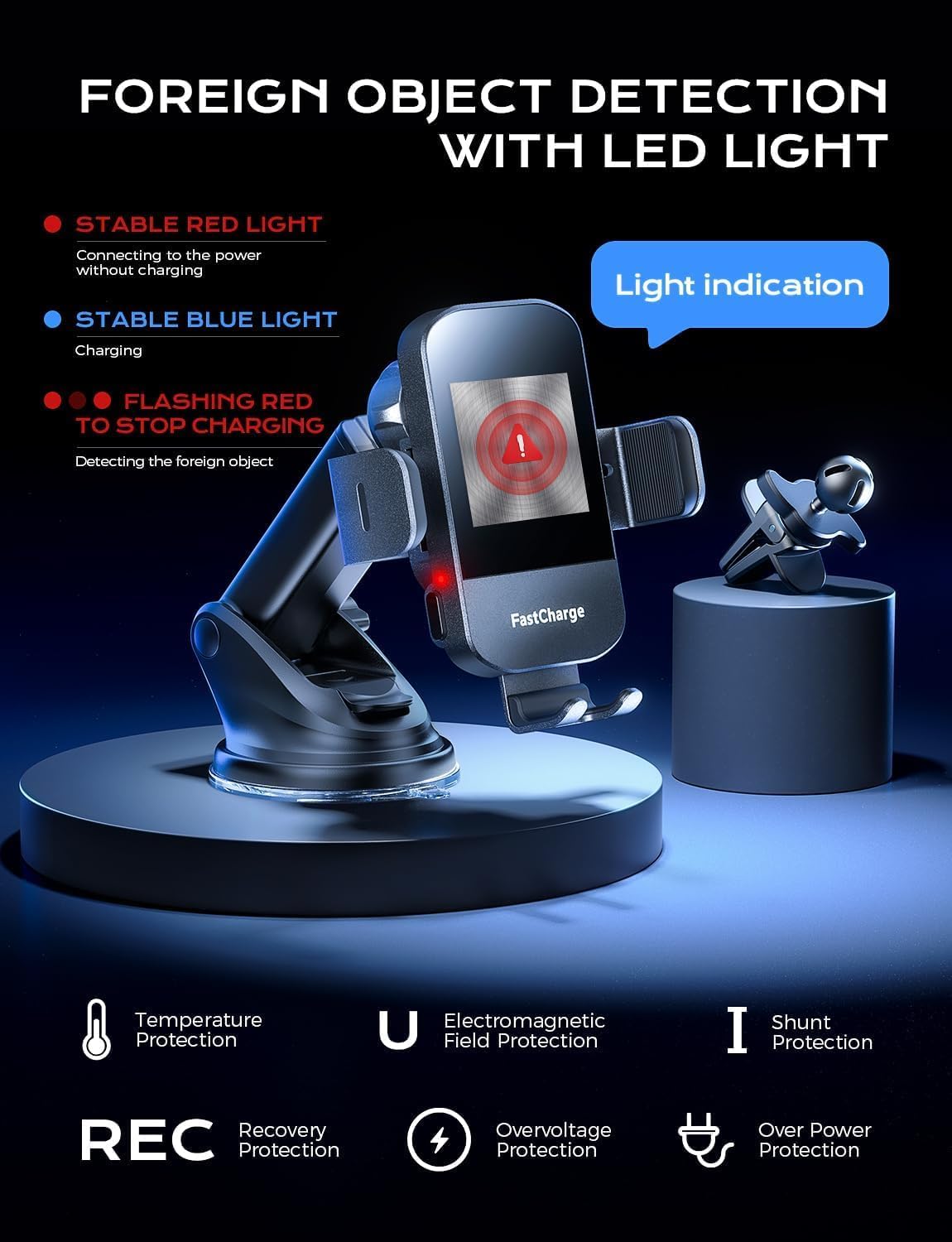 15W Wireless Car Charger Mount
