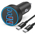 90W 4-Port USB-C Car Charger