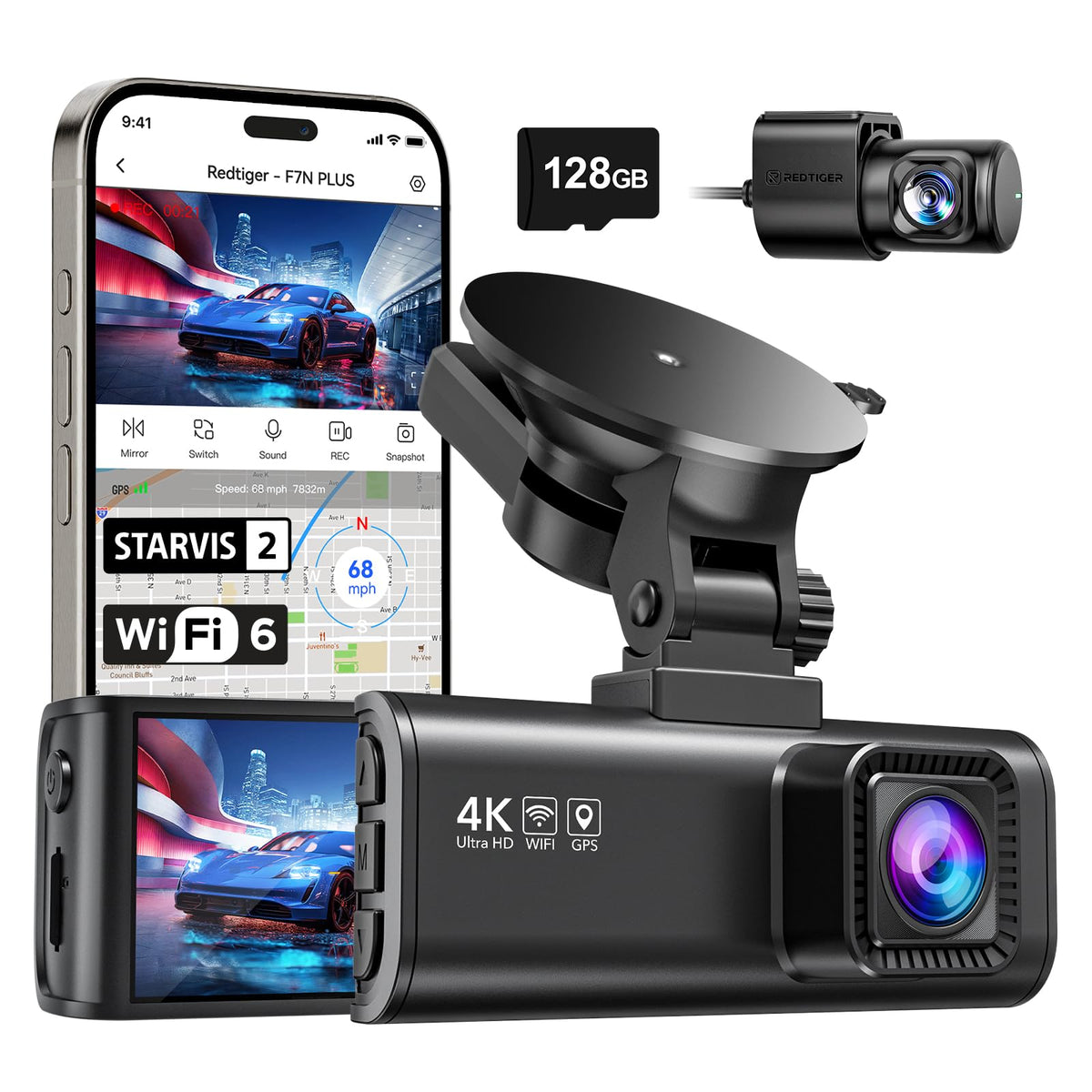 4K Front & Rear Dash Cam