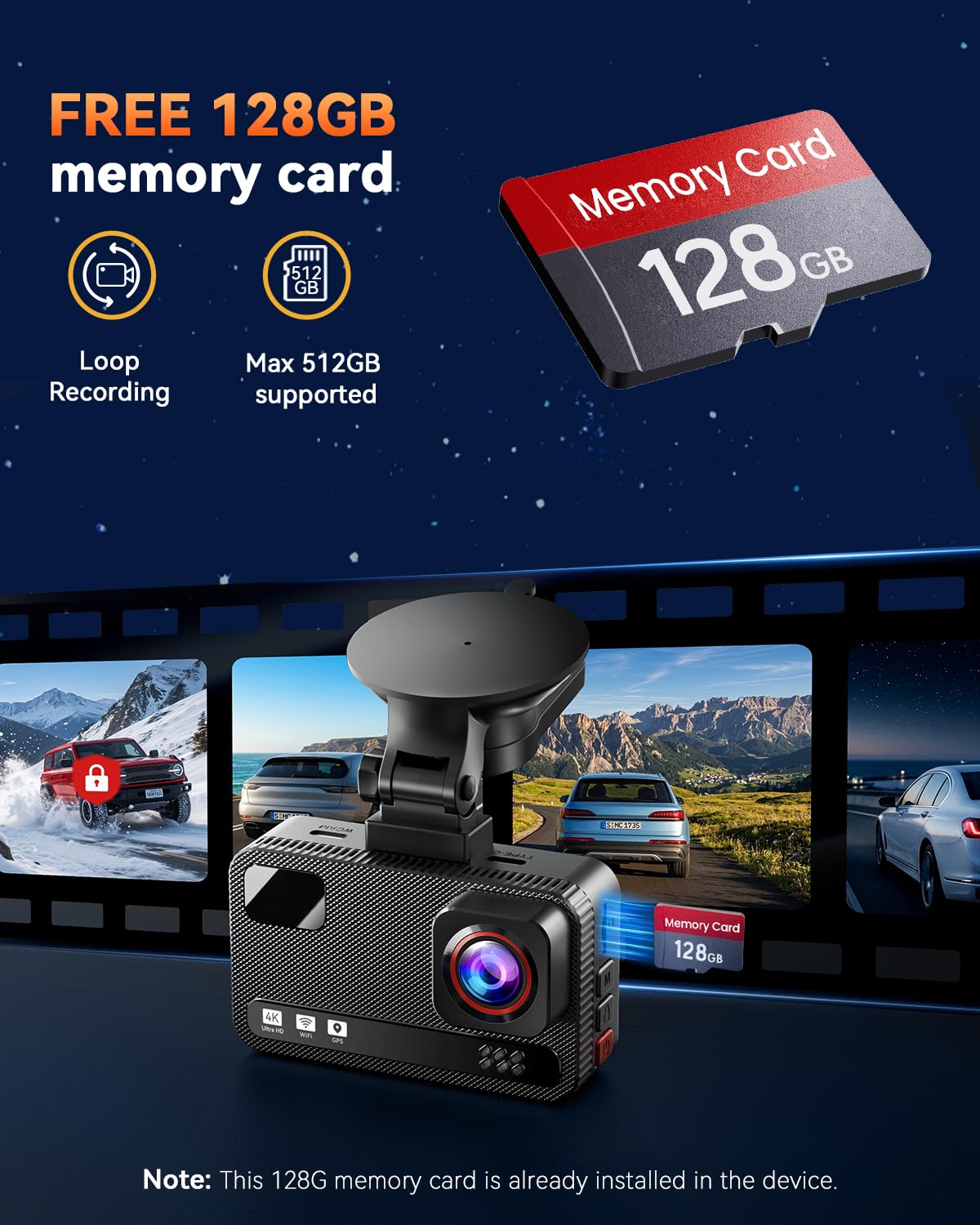 Dual 4K Front & Rear Dash Cam