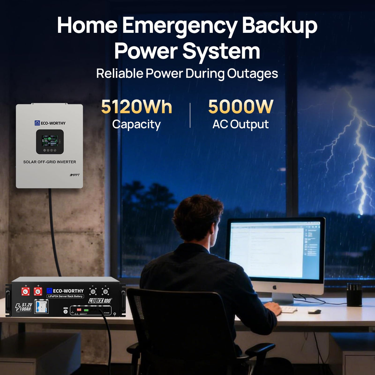 48V Battery & 5000W Inverter System