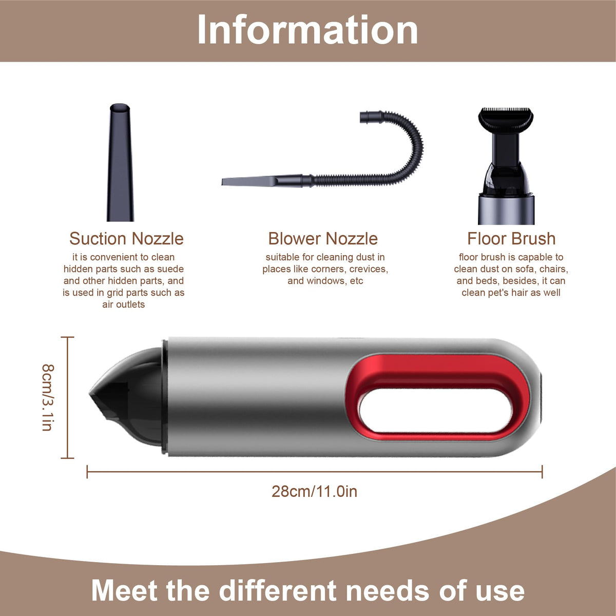 6-in-1 Rechargeable Car Vacuum
