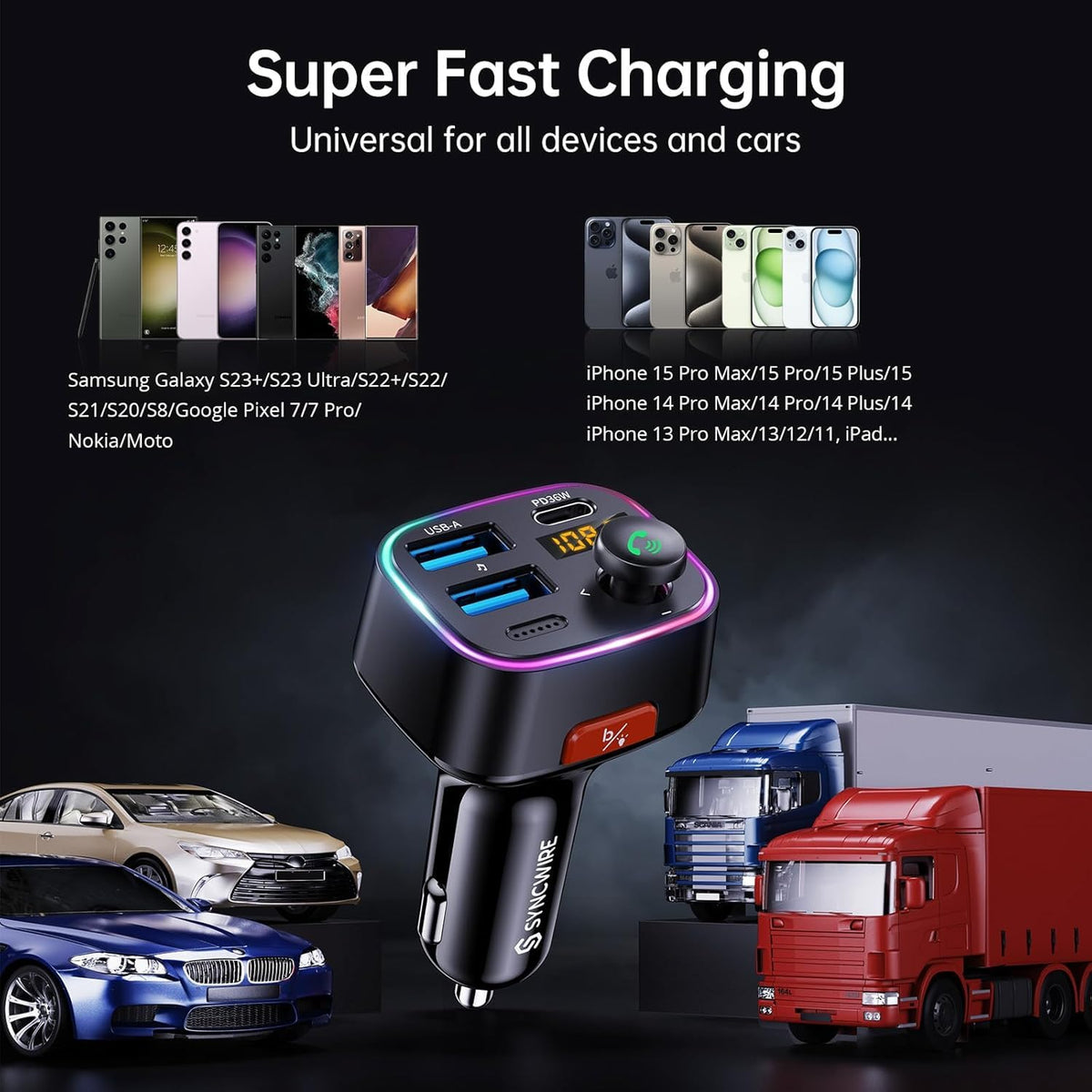 48W Bluetooth FM Transmitter