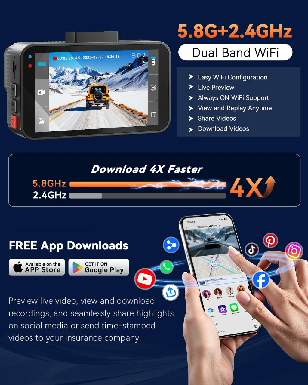 Dual 4K Front & Rear Dash Cam