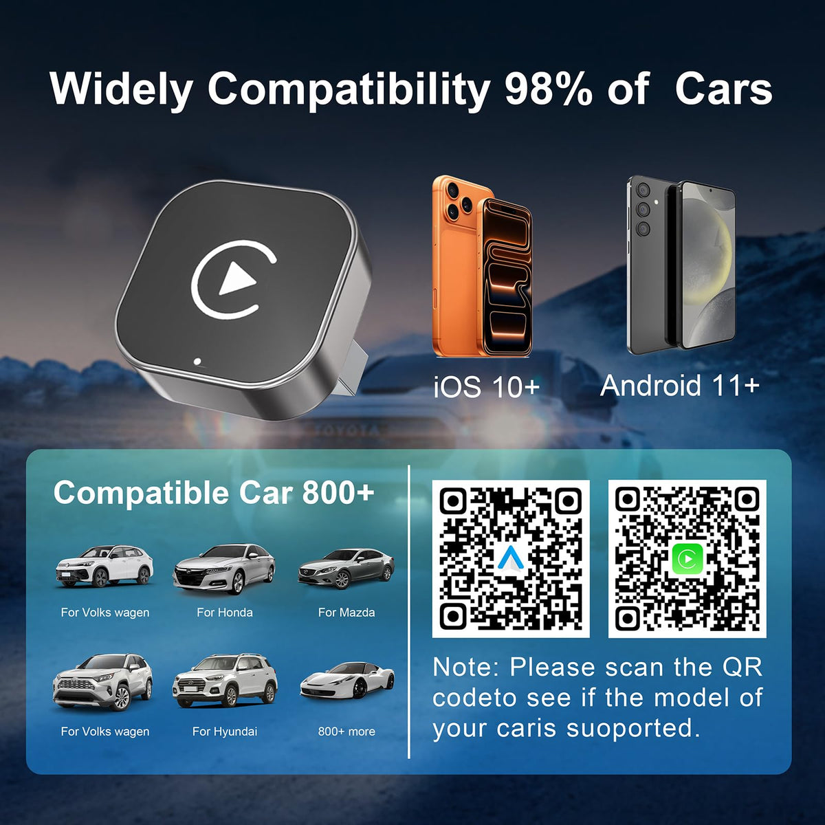 Auto-Connecting Wireless CarPlay Adapter