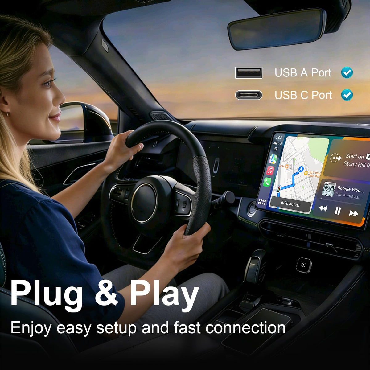 Auto-Connecting Wireless CarPlay Adapter
