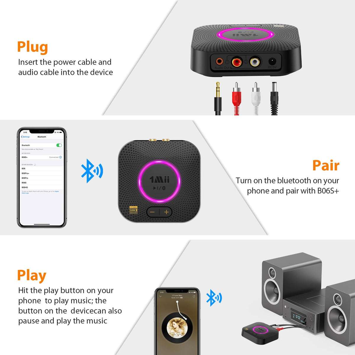 Bluetooth 5.3 Stereo Audio Receiver