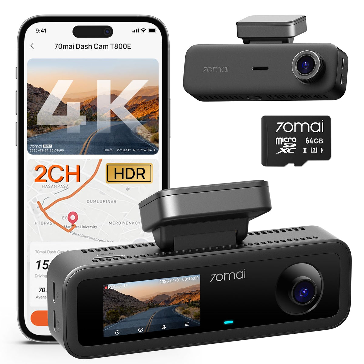 4K Three-Channel Dash Cam