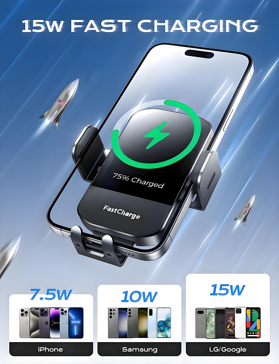 15W Wireless Car Charger Mount