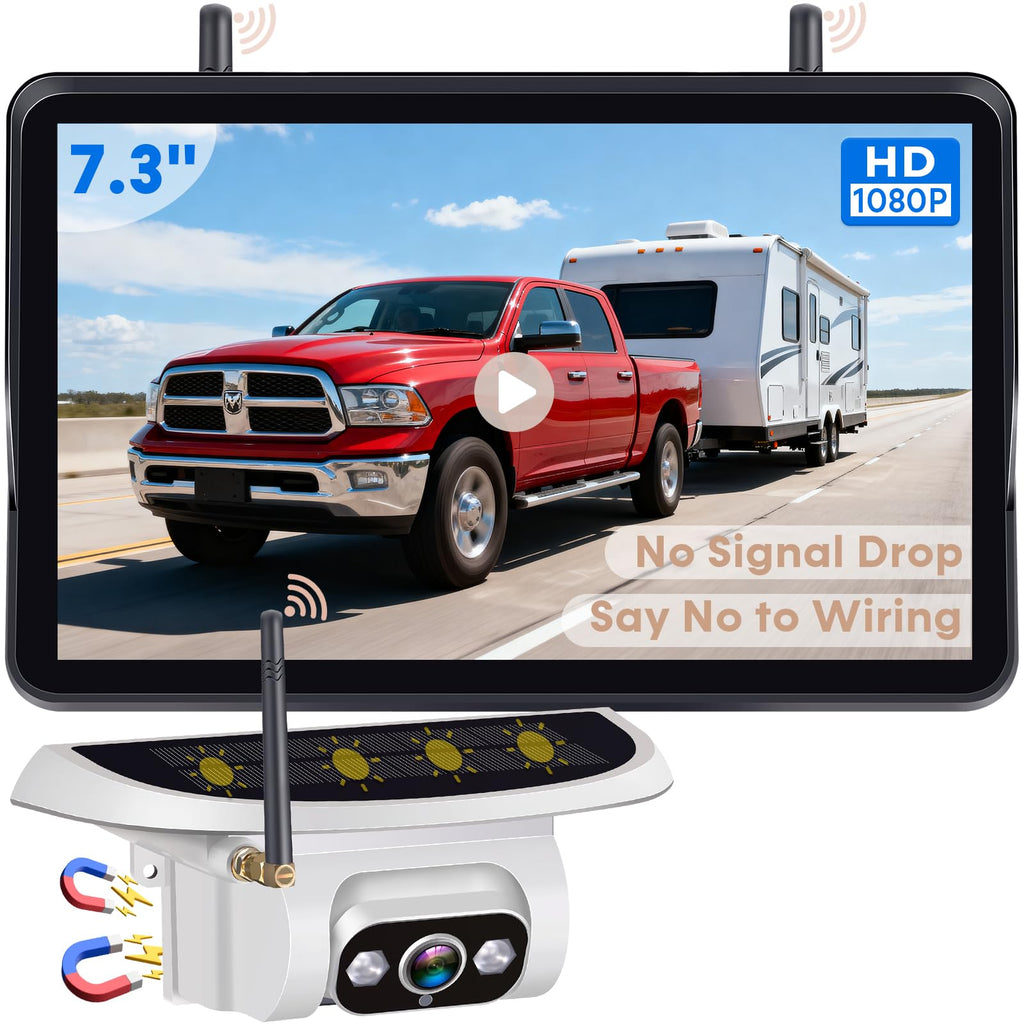 Solar Wireless Backup Camera Kit