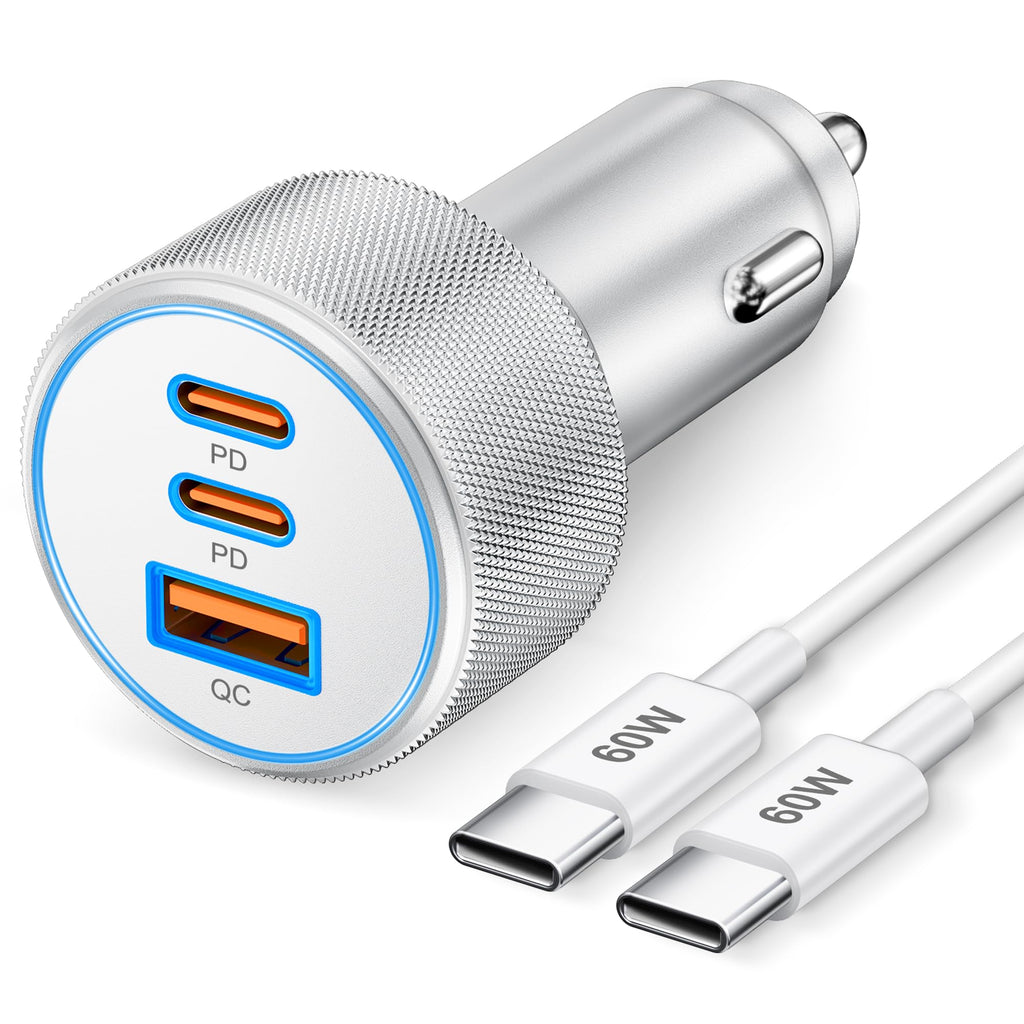 67W 3-Port USB-C Car Charger