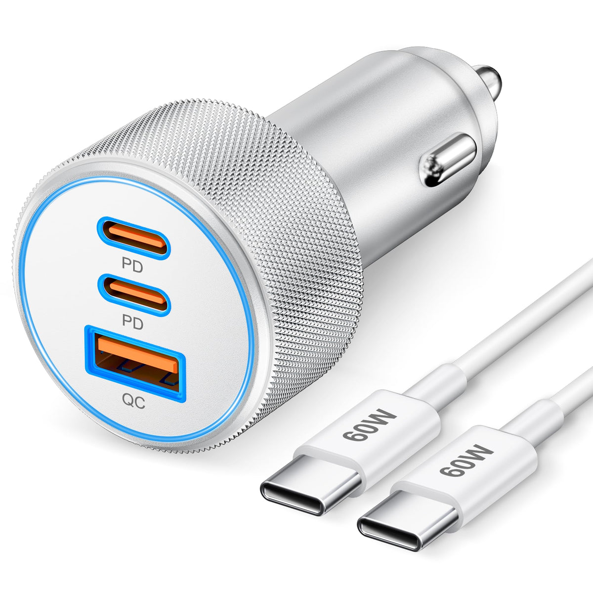 67W 3-Port USB-C Car Charger