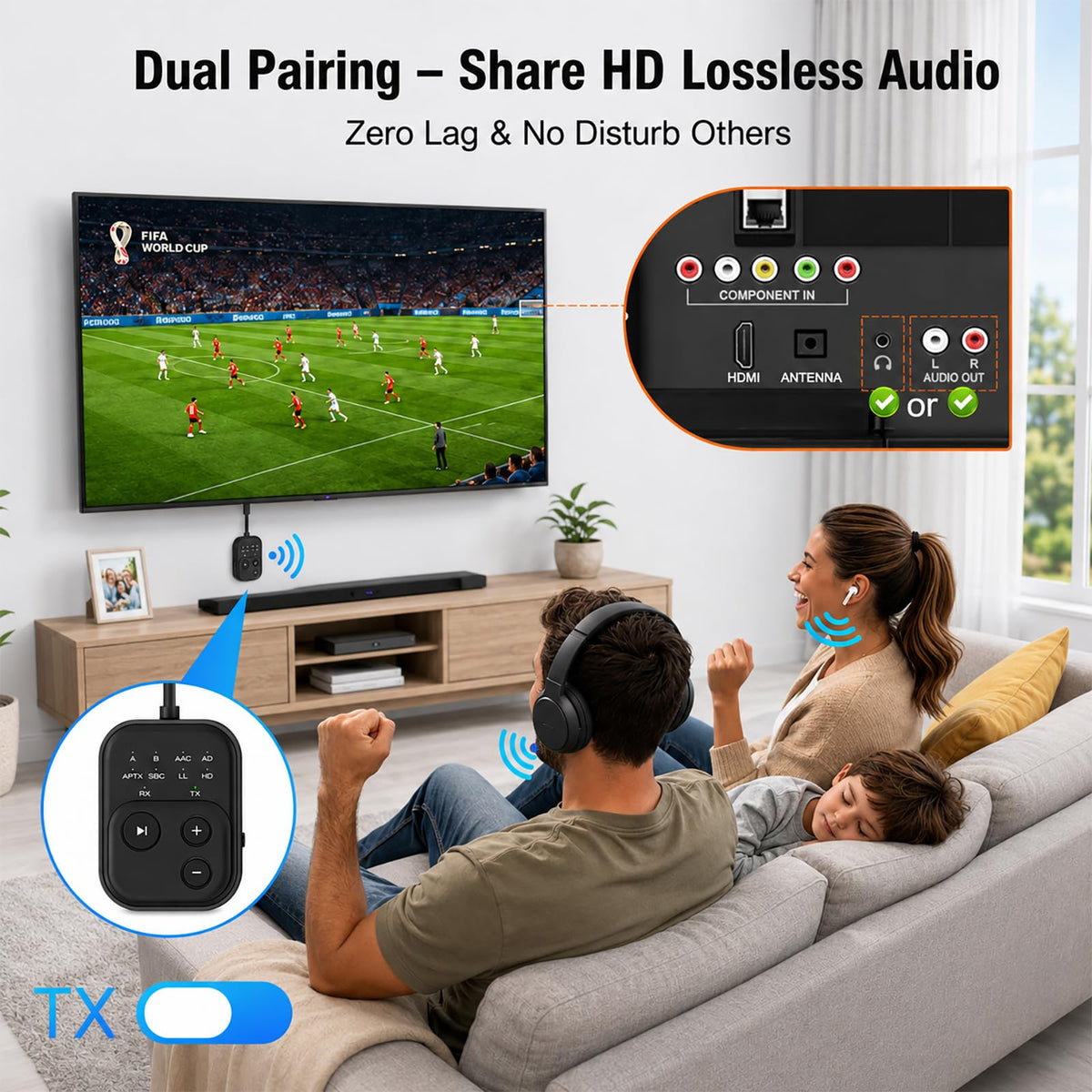Bluetooth 6.0 Audio Transmitter Receiver