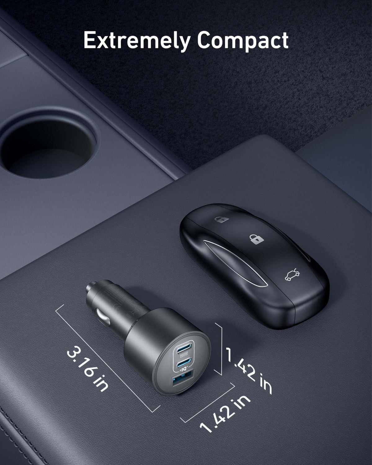 167.5W 3-Port USB-C Car Charger