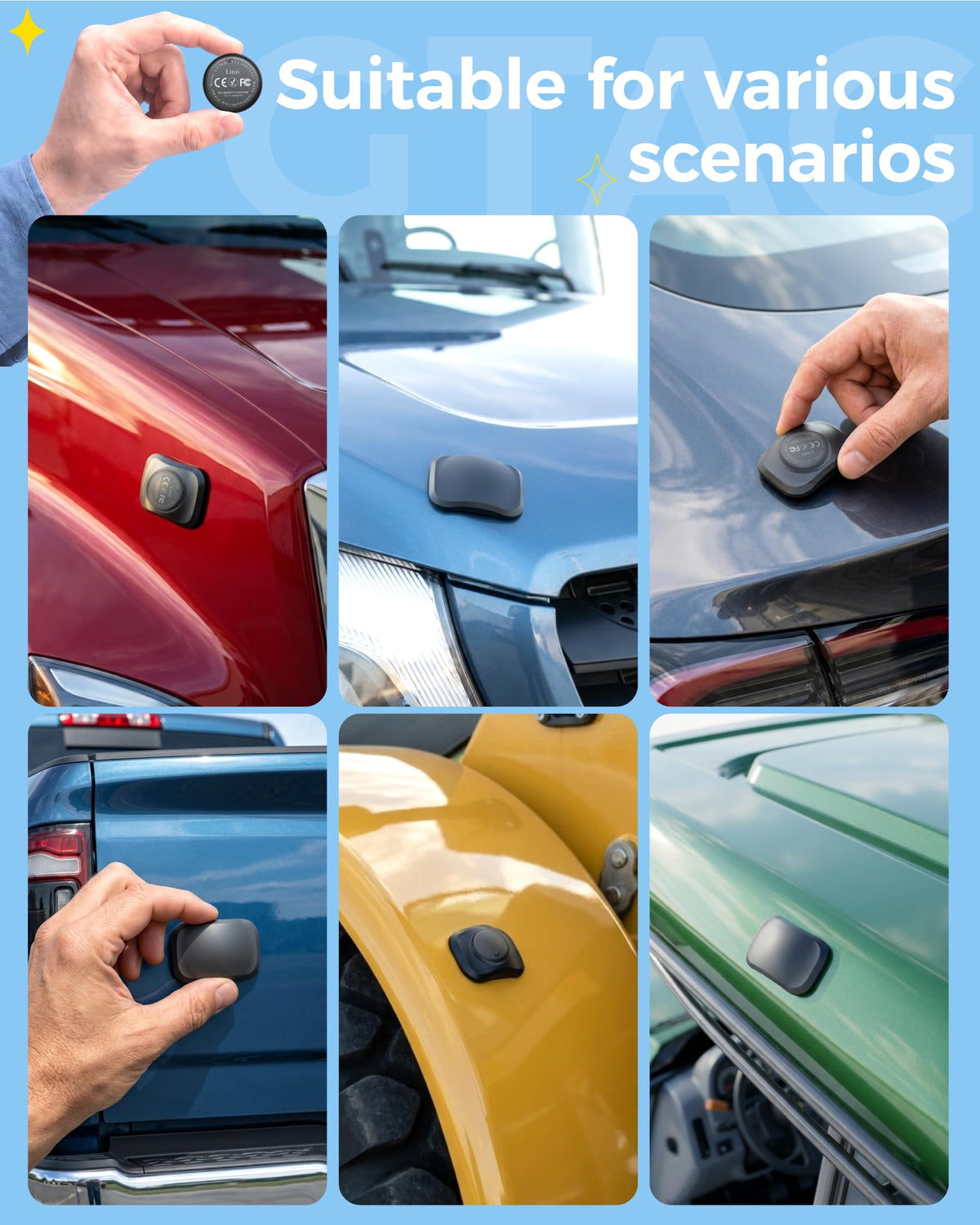 Two-Pack Magnetic Vehicle Trackers