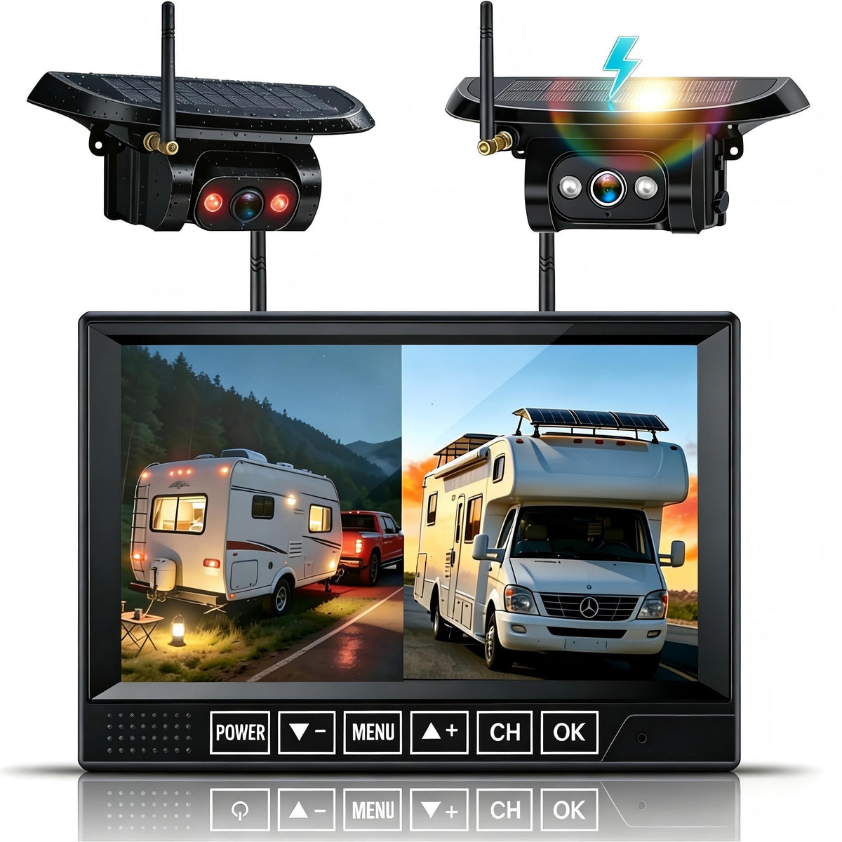 Solar Wireless Backup Camera Kit