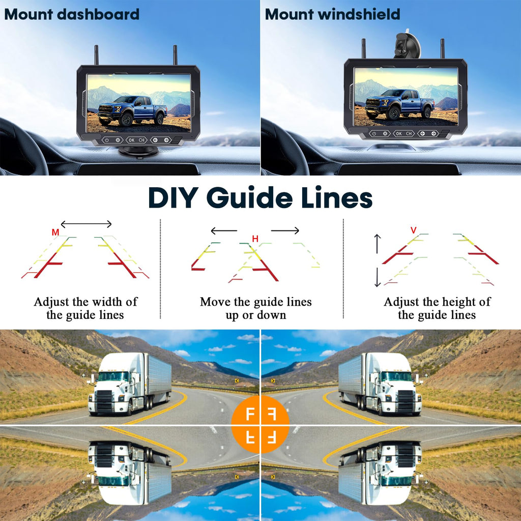 Solar Wireless Backup Camera Kit