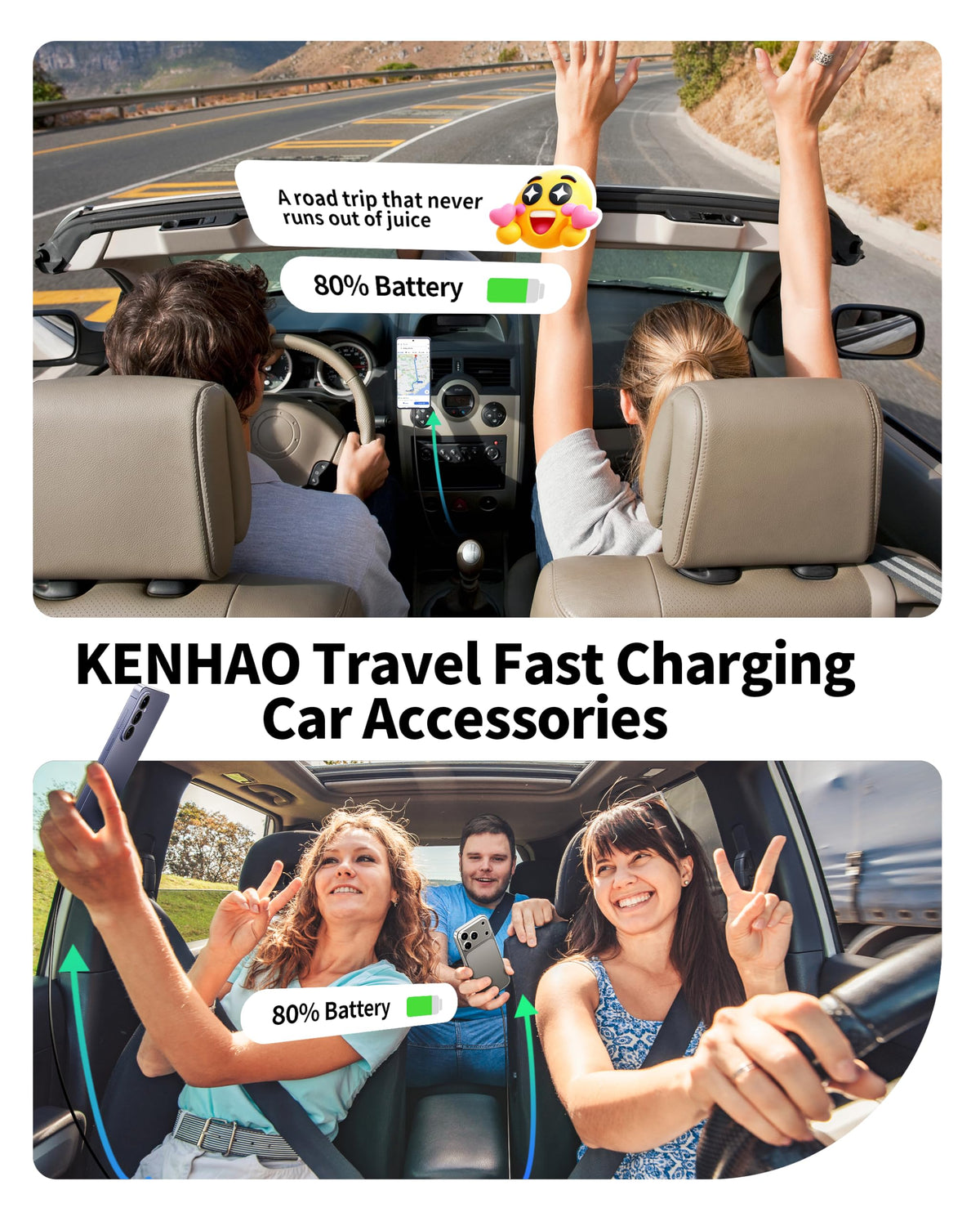 67W 3-Port USB-C Car Charger