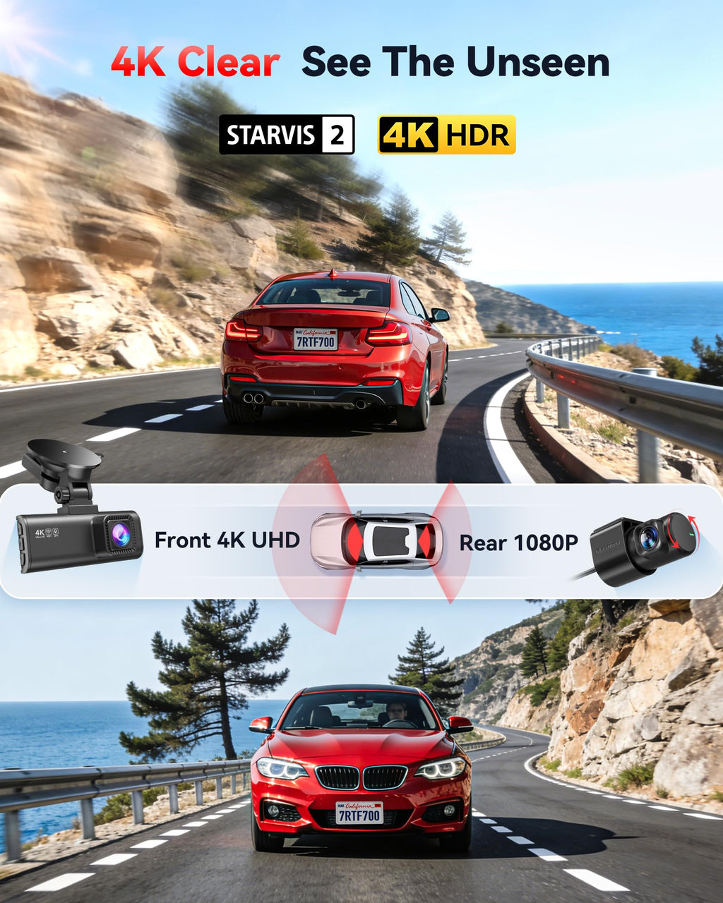 4K Front & Rear Dash Cam