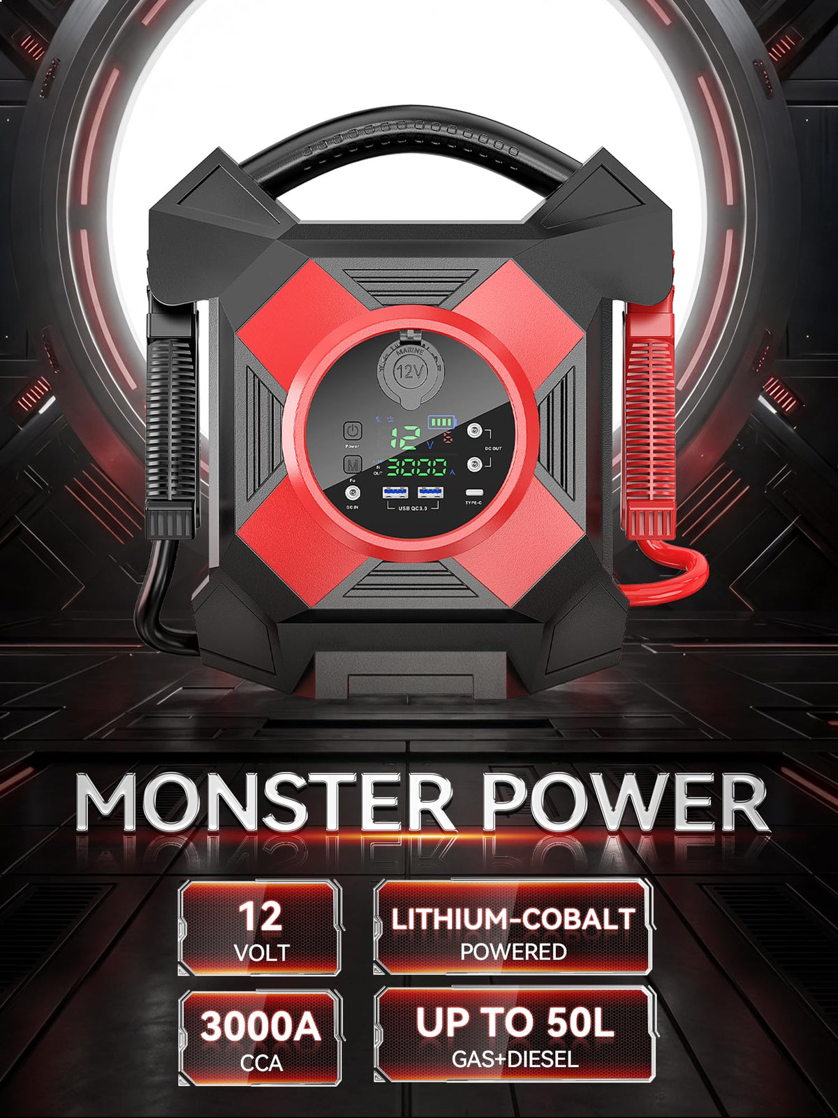 Heavy-Duty 12V Jump Starter