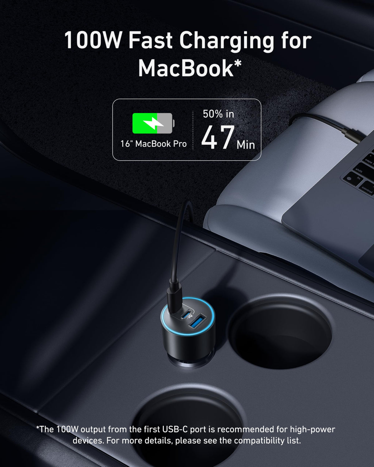 167.5W 3-Port USB-C Car Charger