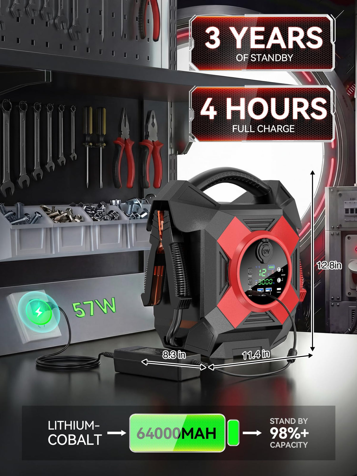 Heavy-Duty 12V Jump Starter