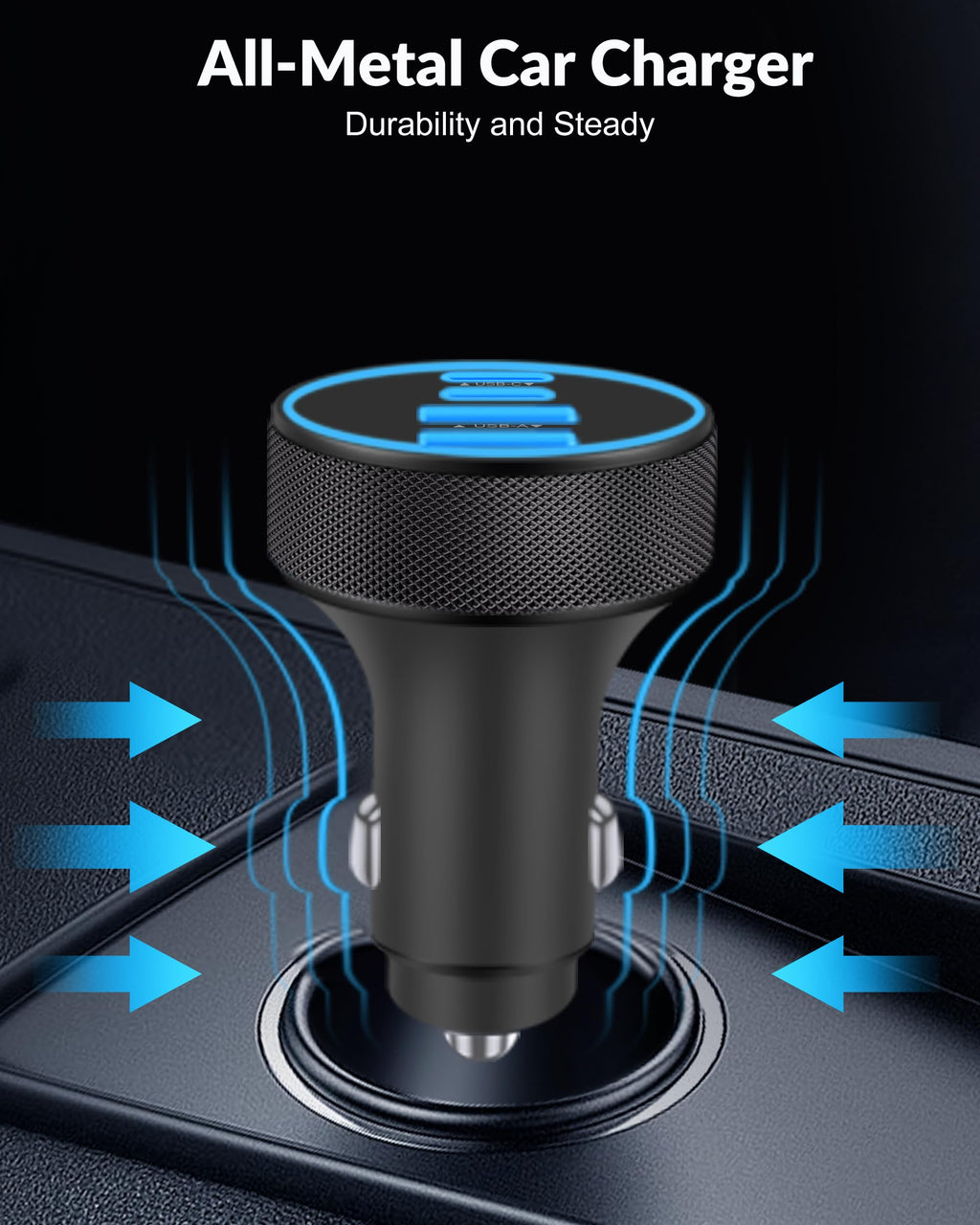 90W 4-Port USB-C Car Charger
